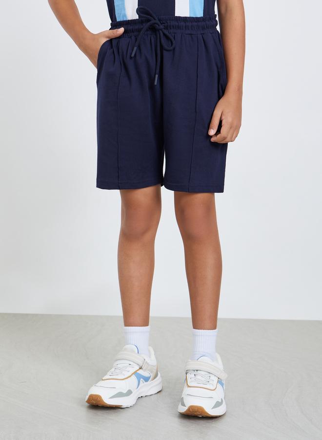 Styli Boys Navy Color Block Polo T-Shirt and Shorts Set - Image 5